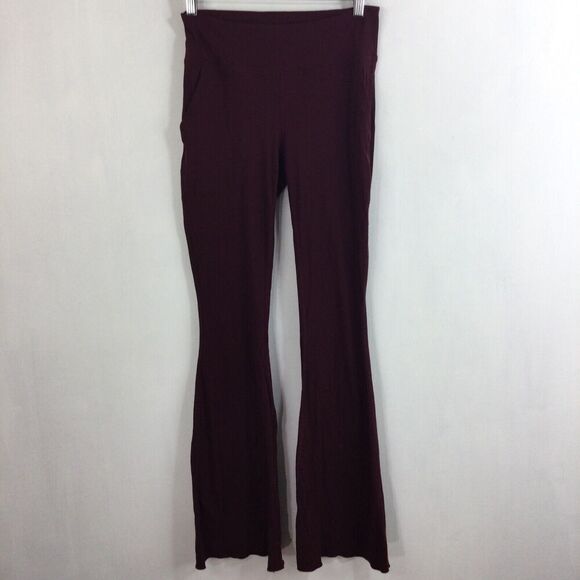Outdoor Voices Leggings Superform Rib Flare Yoga Pants High Rise Active Burgundy - Picture 10 of 10